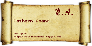 Mathern Amand névjegykártya